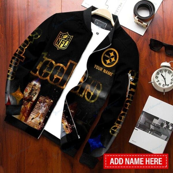 Pittsburgh Steelers Personalized Bomber Jacket BG337 - Image 3