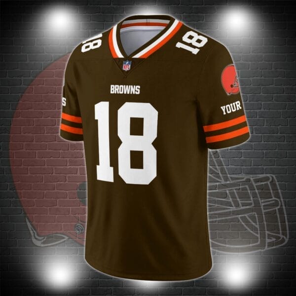 Cleveland Browns Personalized V-neck Football Jersey Sport Gifts For Fan AZCVFJ056 - Image 2