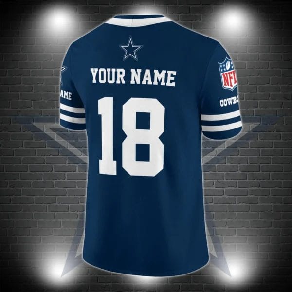 Dallas Cowboys Personalized V-neck Football Jersey Sport Gifts For Fan AZCVFJ055 - Image 3