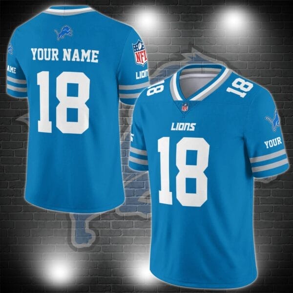 Detroit Lions Personalized V-neck Football Jersey Sport Gifts For Fan AZCVFJ053