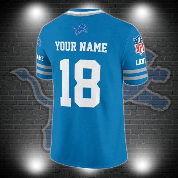 Detroit Lions Personalized V-neck Football Jersey Sport Gifts For Fan AZCVFJ053 - Image 2