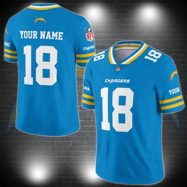Los Angeles Chargers Personalized V-neck Football Jersey Sport Gifts For Fan AZCVFJ046