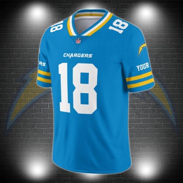 Los Angeles Chargers Personalized V-neck Football Jersey Sport Gifts For Fan AZCVFJ046 - Image 2