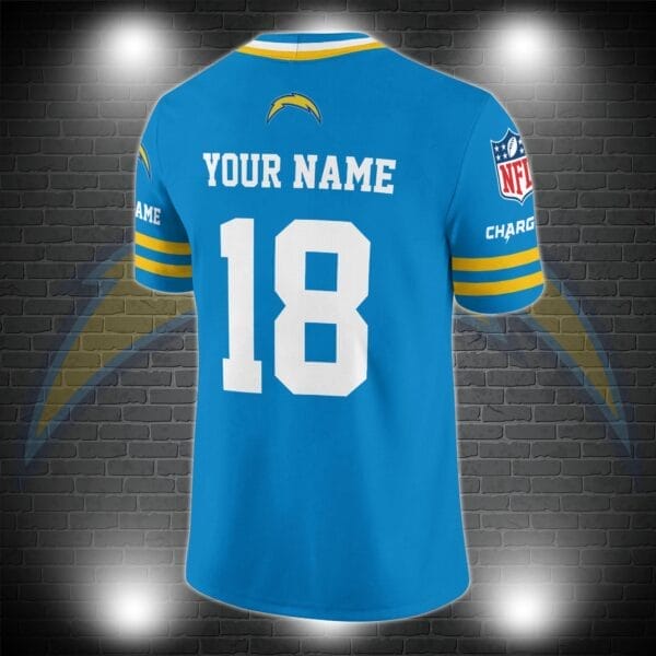 Los Angeles Chargers Personalized V-neck Football Jersey Sport Gifts For Fan AZCVFJ046 - Image 3