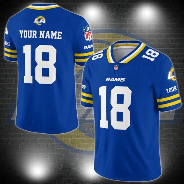Los Angeles Rams Personalized V-neck Football Jersey Sport Gifts For Fan AZCVFJ045