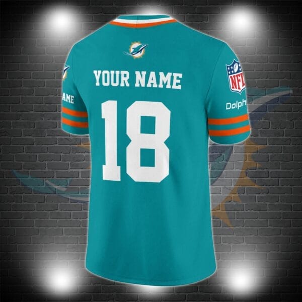 Miami Dolphins Personalized V-neck Football Jersey Sport Gifts For Fan AZCVFJ044 - Image 3