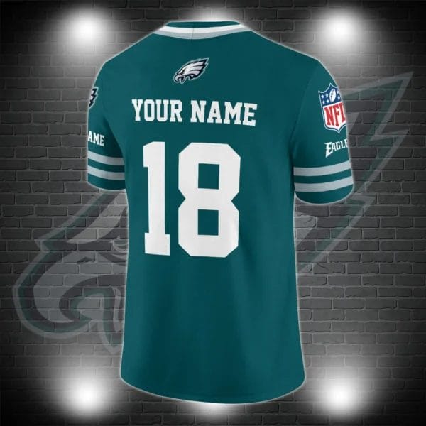 Philadelphia Eagles Personalized V-neck Football Jersey Sport Gifts For Fan AZCVFJ038 - Image 3