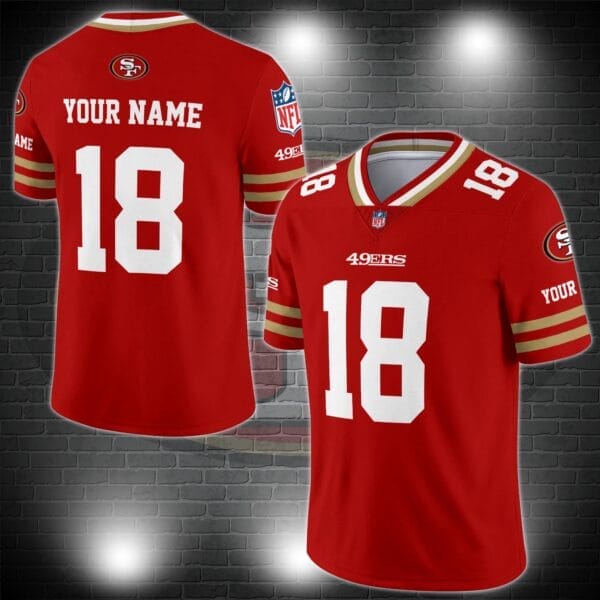 San Francisco 49ers Personalized V-neck Football Jersey Sport Gifts For Fan AZCVFJ036