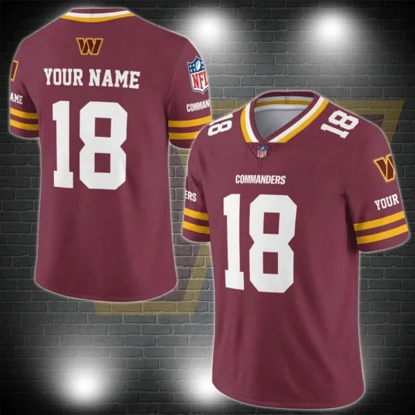 Washington Commanders Personalized V-neck Football Jersey Sport Gifts For Fan AZCVFJ064