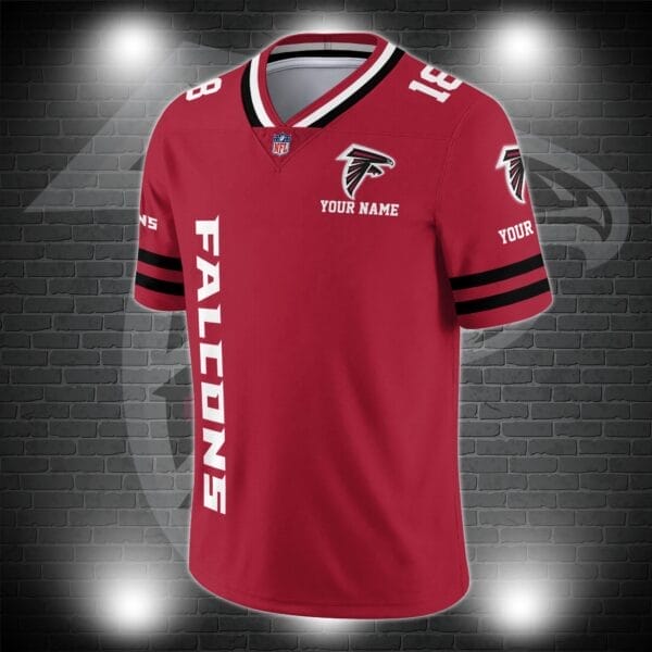 Atlanta Falcons Personalized V-neck Football Jersey Sport Gifts For Fan AZCVFJ031 - Image 2