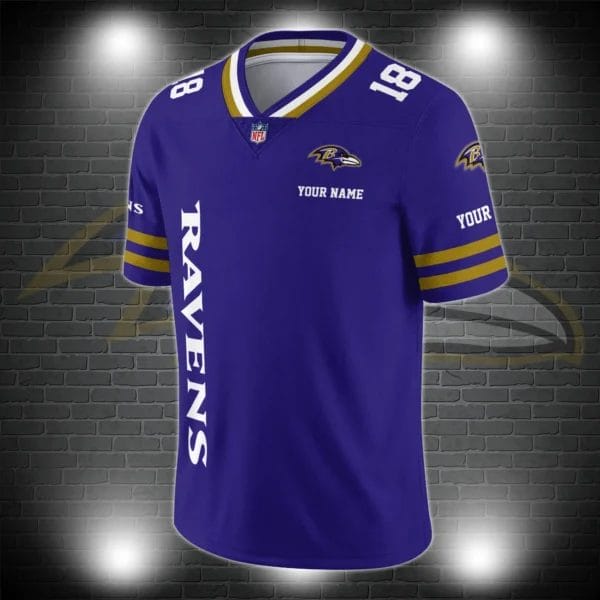 Baltimore Ravens Personalized V-neck Football Jersey Sport Gifts For Fan AZCVFJ030 - Image 2