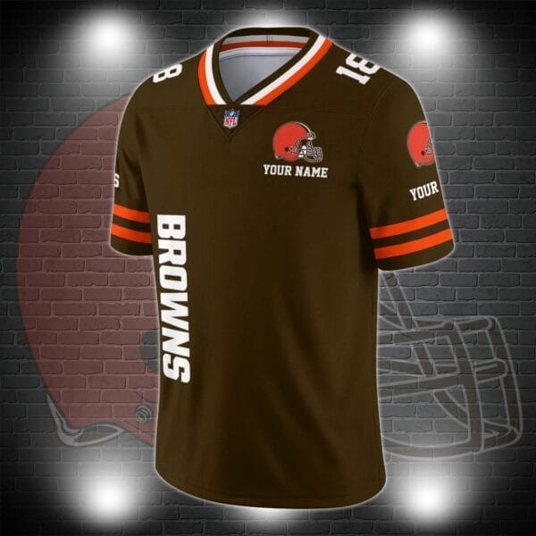 Cleveland Browns Personalized V-neck Football Jersey Sport Gifts For Fan AZCVFJ025 - Image 3