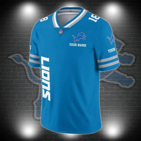 Detroit Lions Personalized V-neck Football Jersey Sport Gifts For Fan AZCVFJ022 - Image 3