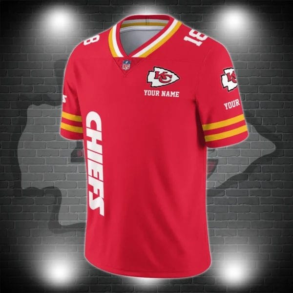 Kansas City Chiefs Personalized V-neck Football Jersey Sport Gifts For Fan AZCVFJ017 - Image 2