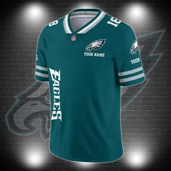 Philadelphia Eagles Personalized V-neck Football Jersey Sport Gifts For Fan AZCVFJ008 - Image 2