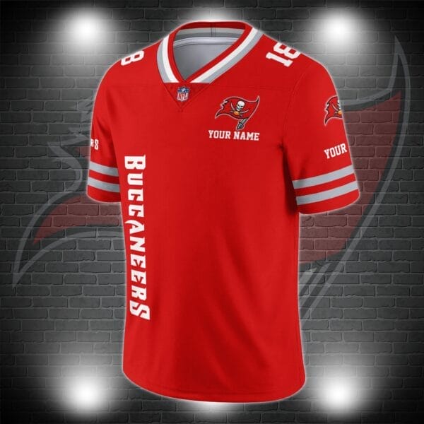 Tampa Bay Buccaneers Personalized V-neck Football Jersey Sport Gifts For Fan AZCVFJ005 - Image 2