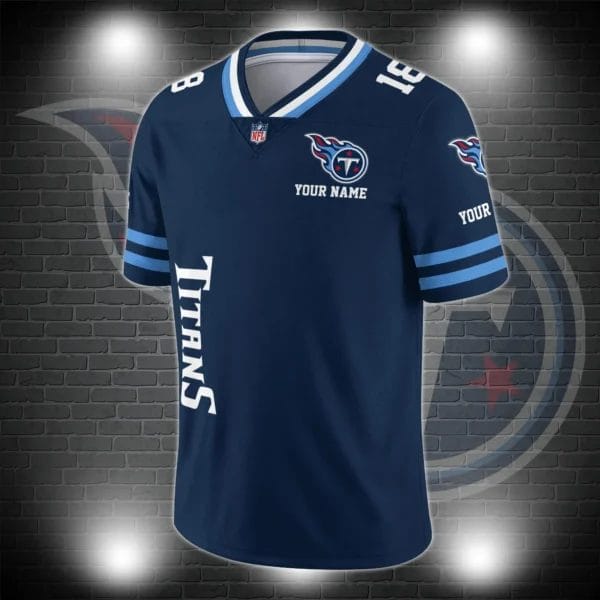 Tennessee Titans Personalized V-neck Football Jersey Sport Gifts For Fan AZCVFJ004 - Image 2