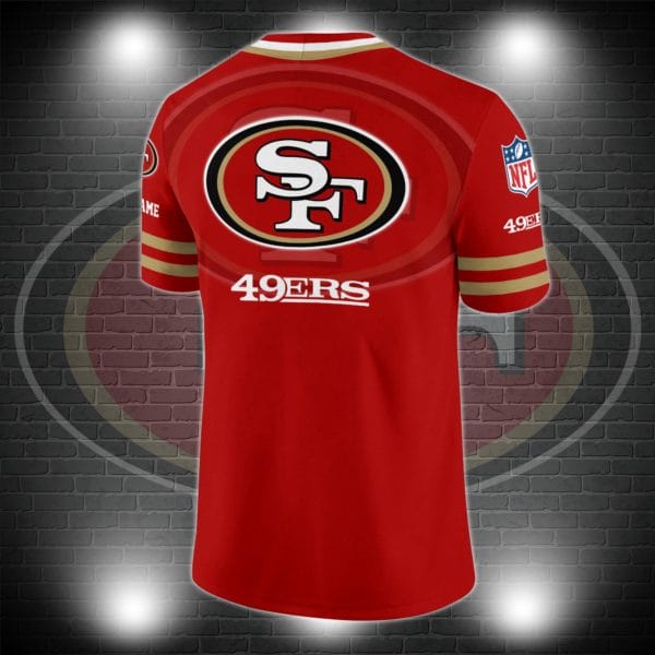 San Francisco 49ers Personalized V-neck Football Jersey Sport Gifts For Fan AZCVFJ001 - Image 3