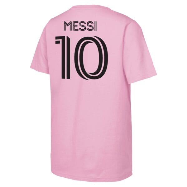 Lionel Messi Inter Miami CF Youth Name & Number T-Shirt Pink - Image 3