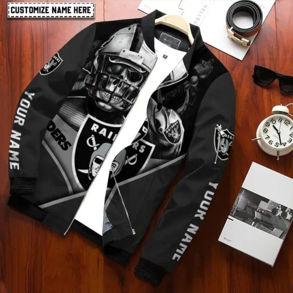 Las Vegas Raiders Personalized Bomber Jacket AZCBJ151 - Image 3