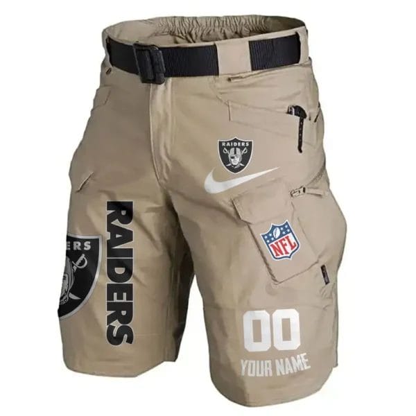 Las Vegas Raiders Limited Edition Front Pockets Men Shorts - Belt Not Included AMCFPMS000105 - Image 3