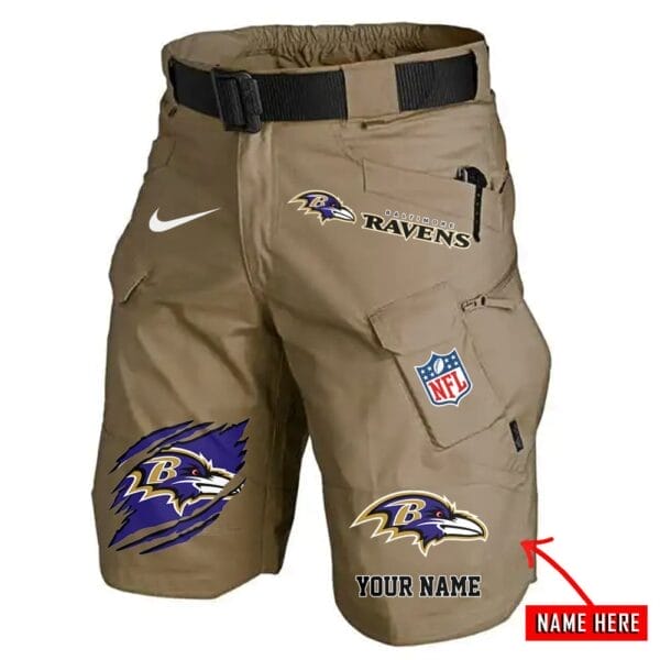 Baltimore Ravens Limited Edition Front Pockets Men Shorts - Belt Not Included AMCFPMS000079 - Image 4