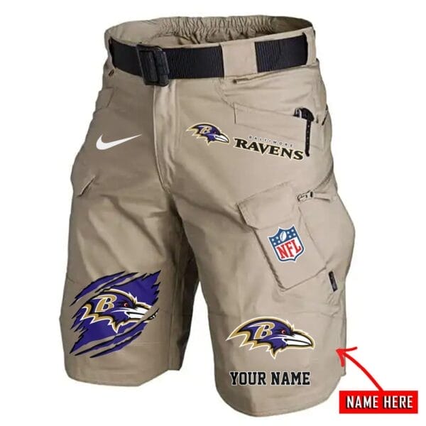 Baltimore Ravens Limited Edition Front Pockets Men Shorts - Belt Not Included AMCFPMS000079 - Image 2