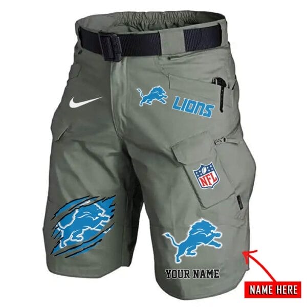 Detroit Lions Limited Edition Front Pockets Men Shorts - Belt Not Included AMCFPMS000145 - Image 2