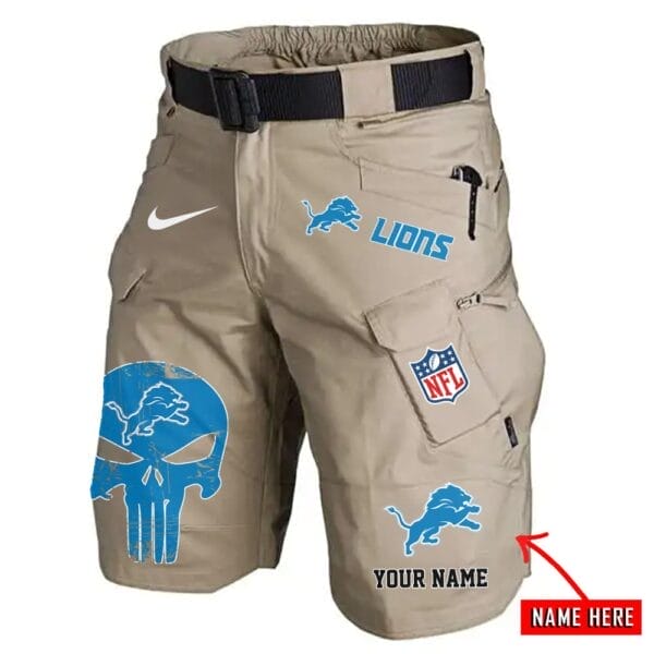 Detroit Lions Limited Edition Front Pockets Men Shorts - Belt Not Included AMCFPMS000067 - Image 2