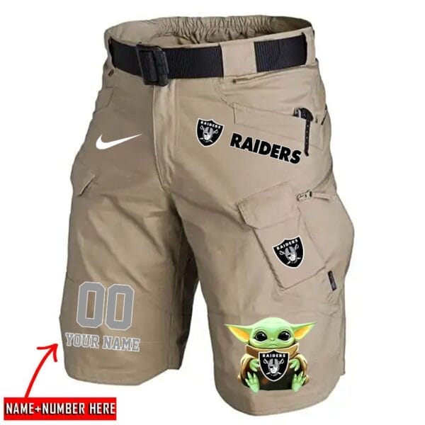 Las Vegas Raiders Limited Edition Front Pockets Men Shorts - Belt Not Included AMCFPMS000075 - Image 3