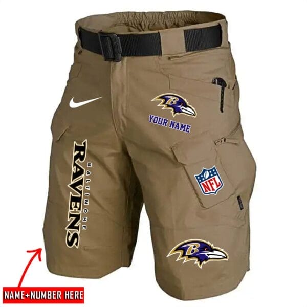 Baltimore Ravens Limited Edition Front Pockets Men Shorts - Belt Not Included AMCFPMS000016 - Image 3