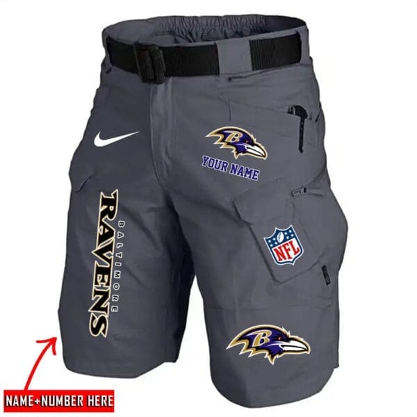 Baltimore Ravens Limited Edition Front Pockets Men Shorts - Belt Not Included AMCFPMS000016 - Image 2