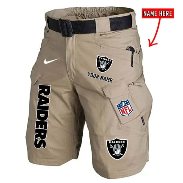 Las Vegas Raiders Limited Edition Front Pockets Men Shorts - Belt Not Included AMCFPMS000015 - Image 3