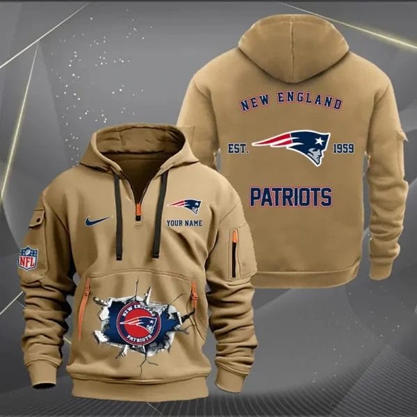 New England Patriots New Personalized Quarter Zip Hoodie Limited Edition AMACOQZH000135 - Image 3
