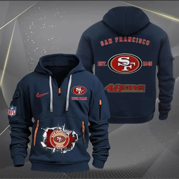 San Francisco 49ers New Personalized Quarter Zip Hoodie Limited Edition AMACOQZH000130 - Image 4