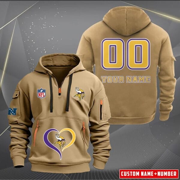 Minnesota Vikings New Personalized Quarter Zip Hoodie Limited Edition AMACOQZH000128 - Image 3