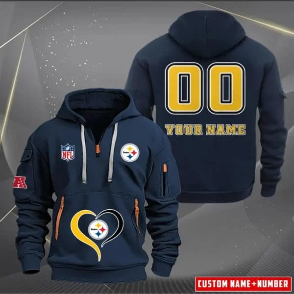 Pittsburgh Steelers New Personalized Quarter Zip Hoodie Limited Edition AMACOQZH000127 - Image 4