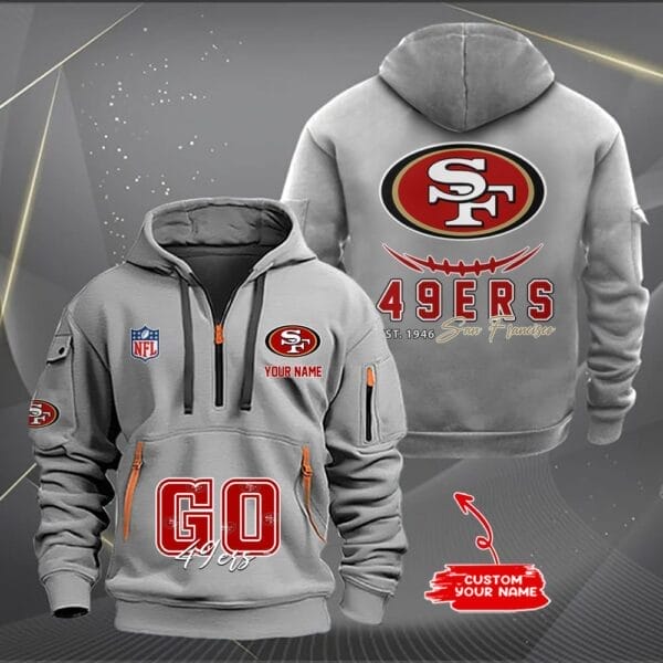 San Francisco 49ers New Personalized Quarter Zip Hoodie Limited Edition AMACOQZH000151 - Image 3