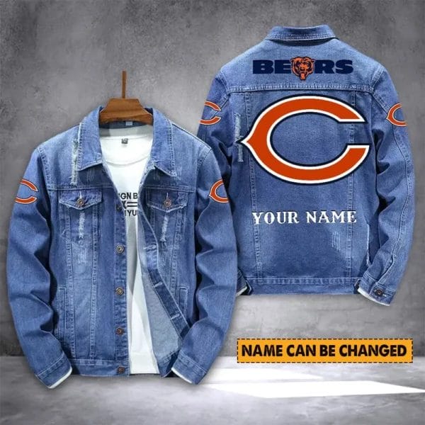Chicago Bears Personalized New Denim Jacket S9DJ023