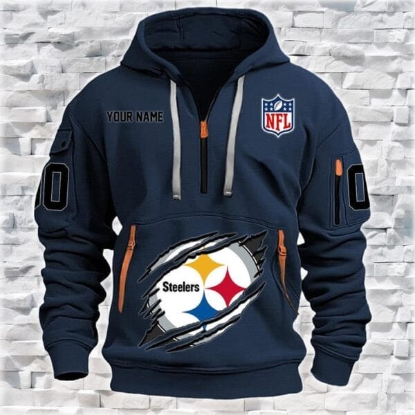 Pittsburgh Steelers New Personalized Quarter Zip Hoodie Limited Edition AMACOQZH000068 - Image 2