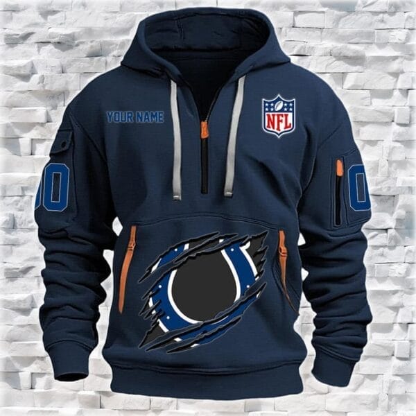 Indianapolis Colts New Personalized Quarter Zip Hoodie Limited Edition AMACOQZH000085 - Image 2