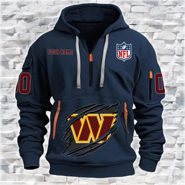 Washington Commanders New Personalized Quarter Zip Hoodie Limited Edition AMACOQZH000094 - Image 2