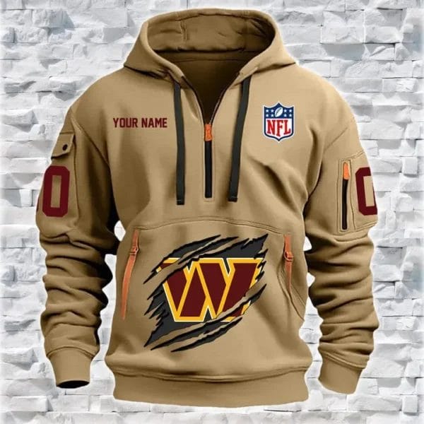 Washington Commanders New Personalized Quarter Zip Hoodie Limited Edition AMACOQZH000094 - Image 3