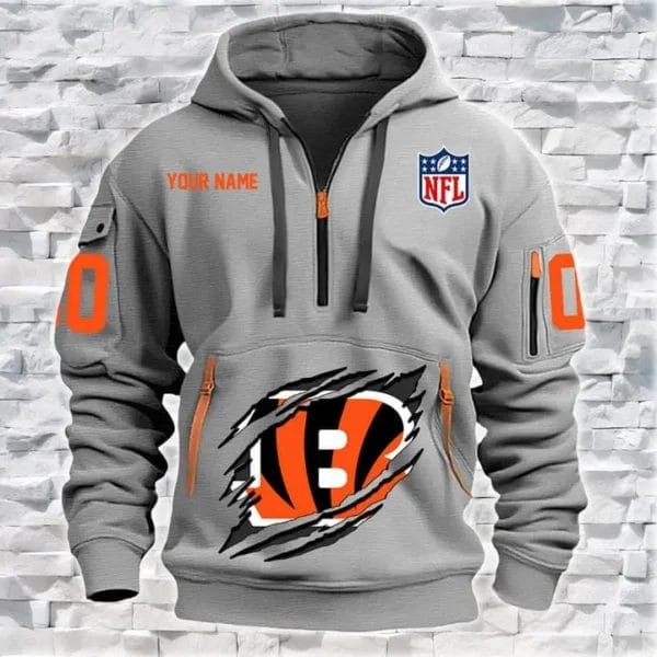 Cincinnati Bengals New Personalized Quarter Zip Hoodie Limited Edition AMACOQZH000084