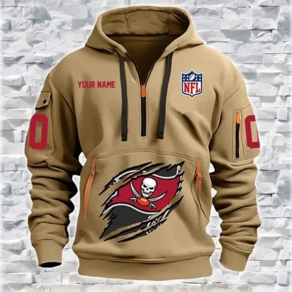 Tampa Bay Buccaneers New Personalized Quarter Zip Hoodie Limited Edition AMACOQZH000074 - Image 3