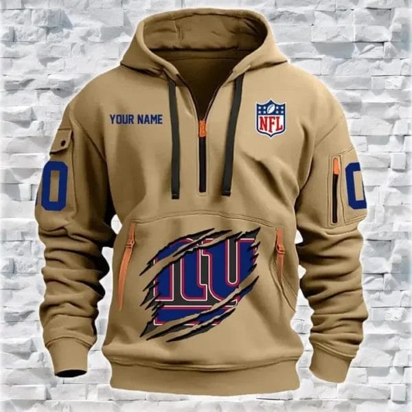New York Giants New Personalized Quarter Zip Hoodie Limited Edition AMACOQZH000092 - Image 3