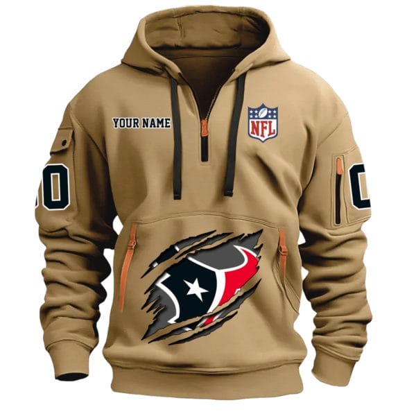 Houston Texans New Personalized Quarter Zip Hoodie Limited Edition AMACOQZH000078