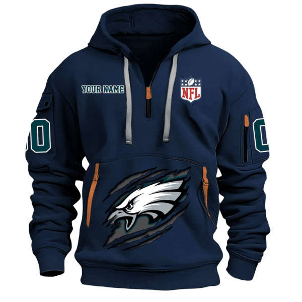 Philadelphia Eagles New Personalized Quarter Zip Hoodie Limited Edition AMACOQZH000091 - Image 4