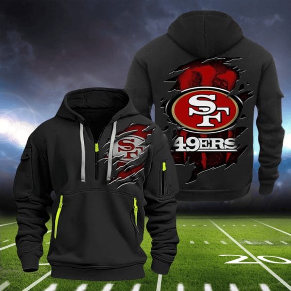 San Francisco 49ers New Personalized Quarter Zip Hoodie Limited Edition AMACOQZH000066 - Image 2