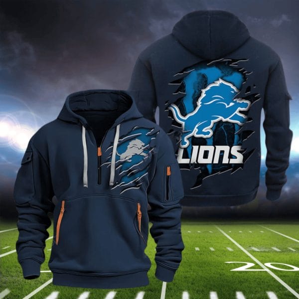 Detroit Lions New Personalized Quarter Zip Hoodie Limited Edition AMACOQZH000093 - Image 4
